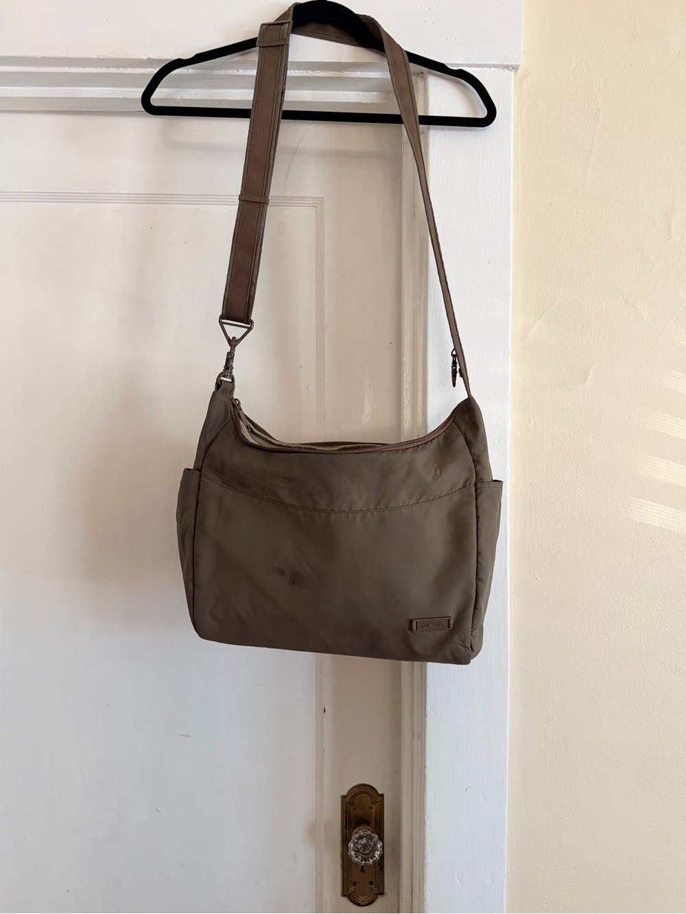 Pacsafe Olive-Taupe Anti-Theft Crossbody Travel Bag